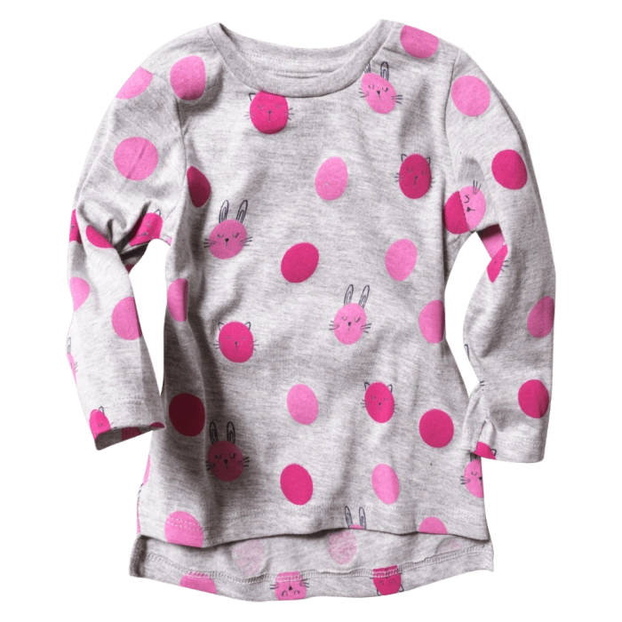 Βρεφική μπλούζα Minoti για κορίτσια Bunnies γκρι μοντέρνα επώνυμα παιδικά ρούχα online μηνών