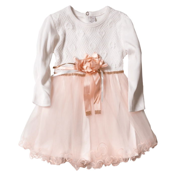 Παιδικό φόρεμα για κορίτσια zephyr σομόν κοριτσίστικα φορέματα με τούλι παιδικά ρούχα online αμπιγέ μηνών