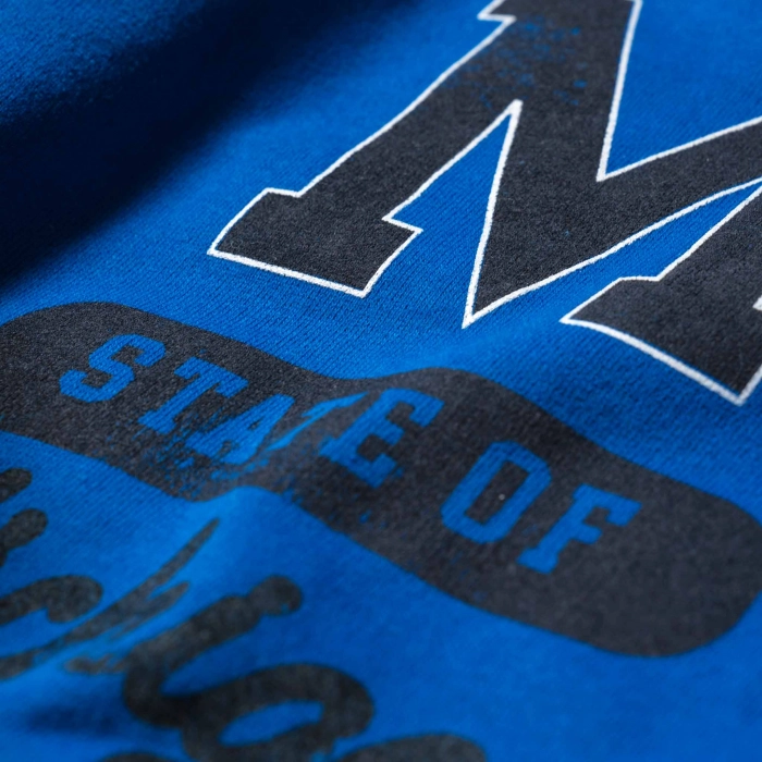 Παιδική Μπλούζα Φούτερ MINOTI για Αγόρια Michigan Μπλε αγορίστικο καθημερινό φτηνό επώνυμο στάμπα