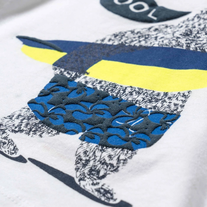 Βρεφική μπλούζα Minoti για αγόρια Cool άσπρη μοντέρνα αγορίστικη καλοκαιρινή σχέδιο