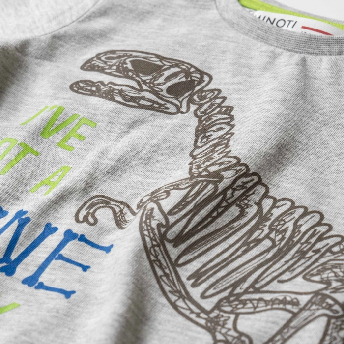 Παιδική μπλούζα Minoti για αγόρια Bone γκρι σχέδιο εμπρός