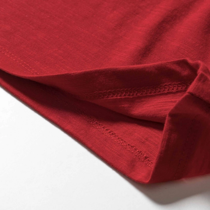 Παιδική μπλούζα Minoti για αγόρια Basic κόκκινη βαμβακερό μακό ύφασμα