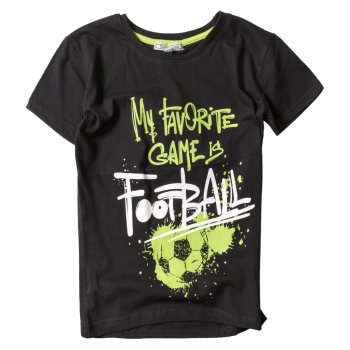 Παιδική μπλούζα New College για αγόρια Favorite Football μαύρο αγορίστικες μπλούζες καλοκαιρινές κοντές t shirt μοντέρνα online