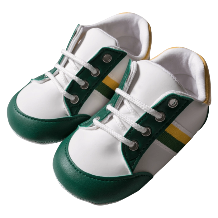Βρεφικά παπούτσια για αγόρια Groom Πράσινο αγορίστικα κλασσικά με κορδόνια μοντέρνα