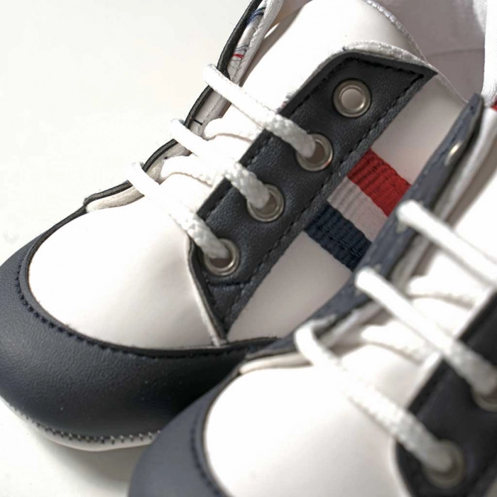 Βρεφικά παπούτσια για αγόρια Groom Μπλε αγορίστικα κλασσικά με κορδόνια μοντέρνα 3