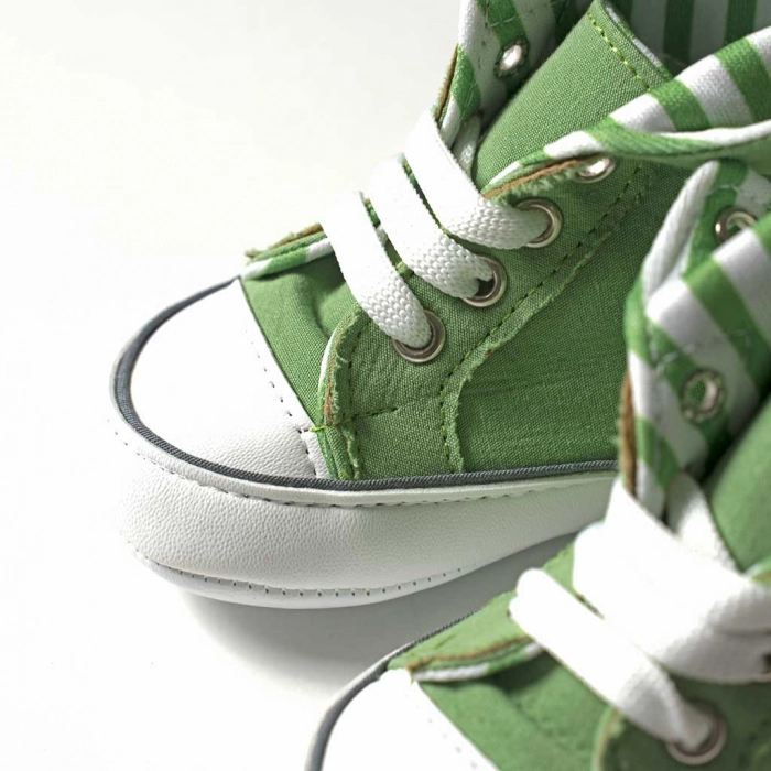 Βρεφικά παπούτσια για αγόρια Stripes Πράσινο αγορίστικα μποτάκια με κορδόνια μοντέρνα 2