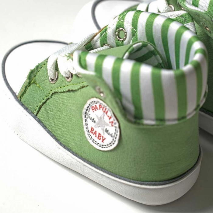 Βρεφικά παπούτσια για αγόρια Stripes Πράσινο αγορίστικα μποτάκια με κορδόνια μοντέρνα 3
