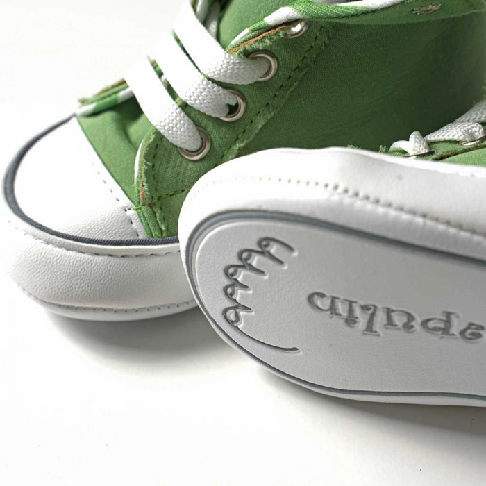 Βρεφικά παπούτσια για αγόρια Stripes Πράσινο αγορίστικα μποτάκια με κορδόνια μοντέρνα 1