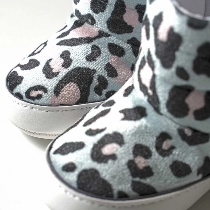 Βρεφικά παπούτσια για κορίτσια Λεοπάρ Σιέλ κοριτσίστικα μποτάκια animal pritn μοντέρνα 2