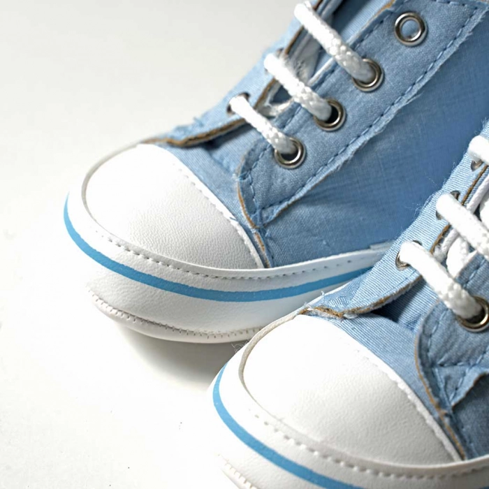 Βρεφικά παπούτσια για αγόρια Stary Γαλάζιο αγορίστικα μποτάκια με κορδόνια μοντέρνα 2
