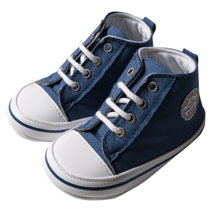 Βρεφικά παπούτσια για αγόρια Stary Μπλε αγορίστικα μποτάκια με κορδόνια μοντέρνα