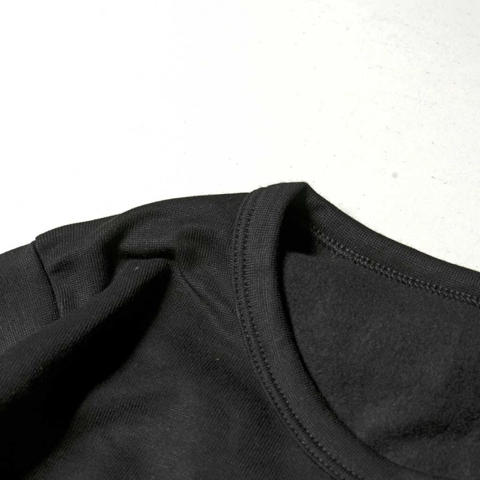 Παιδική ισοθερμική μπλούζα unisex μαύρο άνετη με χνούδι μοντέρνο οικονομικό 3