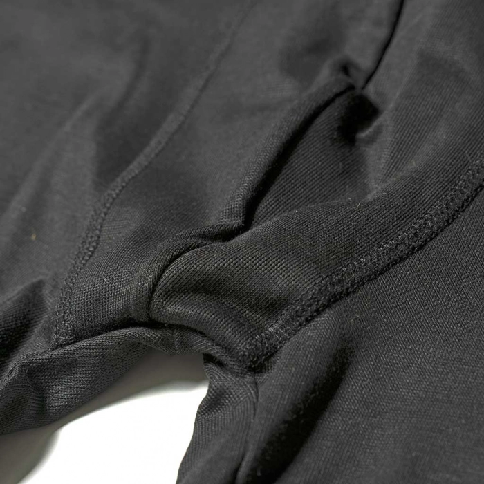 Παιδικό ισοθερμικό παντελόνι unisex Μαύρο άνετο με χνούδι ζεστό ελαστικό μονόχρωμο 2