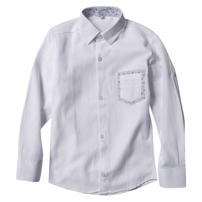 Παιδικό πουκάμισο για αγόρια Lachour Άσπρο αγορίστικο ποιοτικό μοτέρνο επίσημο για γιορτές