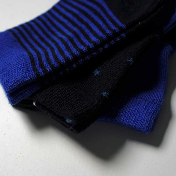 Βρεφικές κάλτσες Yanoir για αγόρια Blue Stripe για σετ 3 ζευγάρια αγορίστικο οικονομικό μοντέρνο ριγέ με σχέδια 1 1