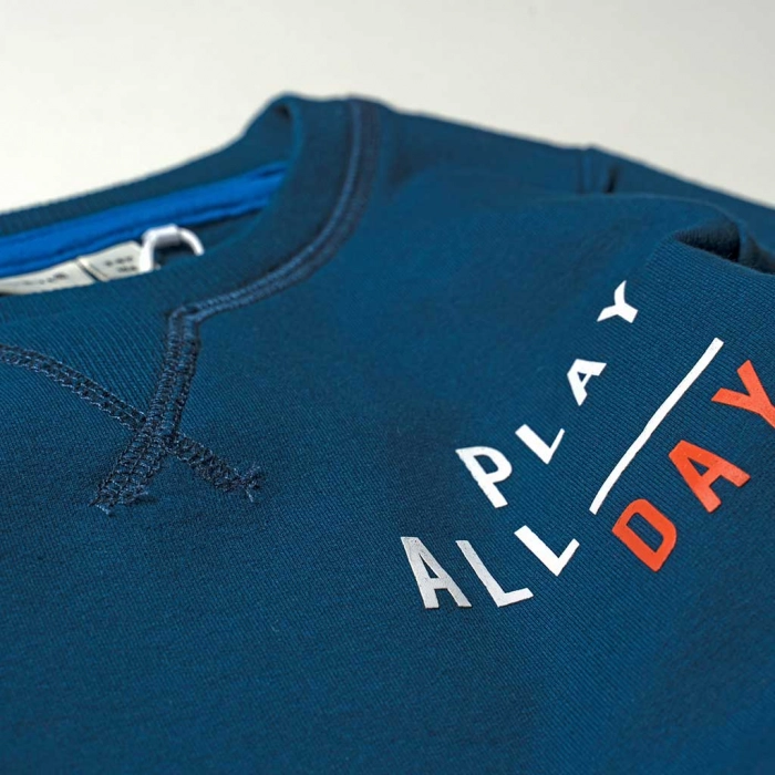 Παιδική μπλούζα Name it για αγόρια Play All Day Μπλε αγορίσιτκη επώνυμη φούτερ ζεστή μοντέρνα 4