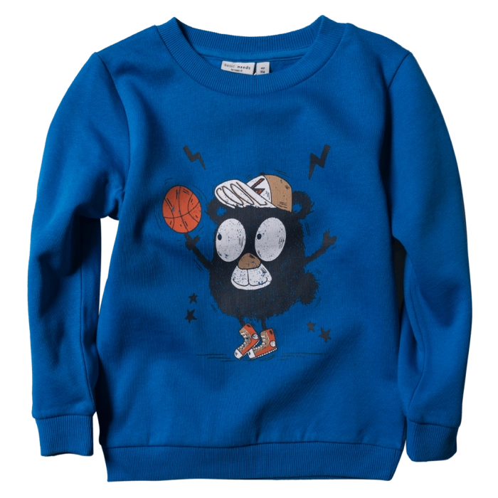 Παιδική μπλούζα Name it για αγόρια COOL Μπλε αγορίστικη φούτερ με στάμπα βαμβακερή 