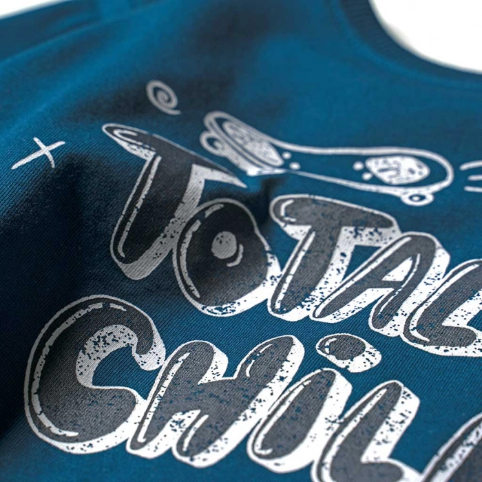 Παιδική μπλούζα Name it για αγόρια Totally Chill Πετρόλ αγορίστικη εντυπωσιακή άνετη skate 3