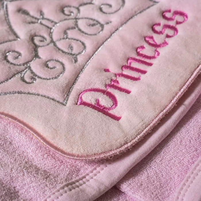 Μπουρνοζοπετσέτα για κορίτσια Princess ροζ παιδικά ρούχα Online μπουρνούζι για μωρά κοριτσάκια δώρο2