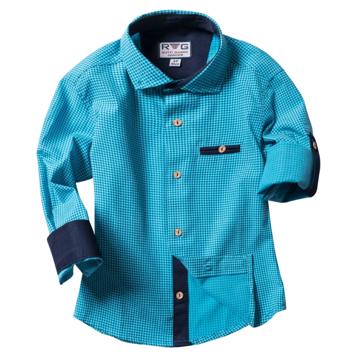 Παιδικό πουκάμισο για αγόρια Accord τυρκουάζ καλά πουκάμισα για αγοράκια ετών βαμβακερά μοντέρνα ιδιαίτερα online