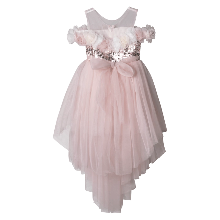 Παιδικό φόρεμα για κορίτσια Siena Κουφετί κοριτσίστικο ποιοτικό εντυπωσιακό για γάμο βάφτιση πλάτη
