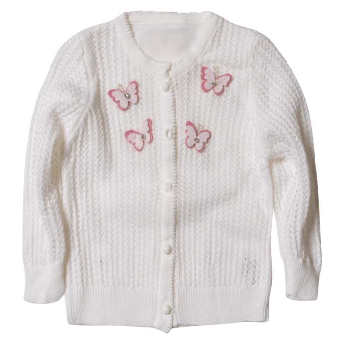 Παιδική ζακέτα για κορίτσια Butterfly άσπρη κλασσική πλεκτή ζακέτα για κορίτσια ετών παιδικά ρούχα Online