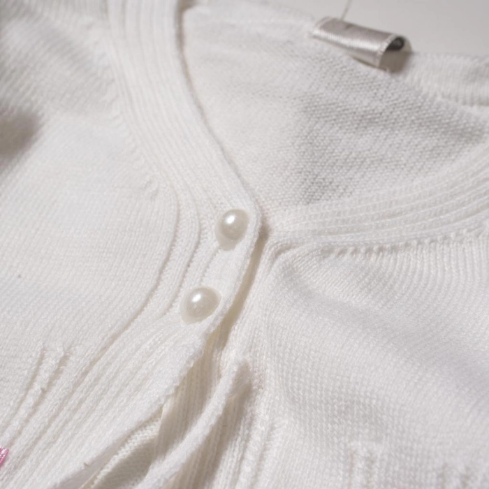 Παιδική ζακέτα για κορίτσια Flowers άσπρη κλασσική πλεκτή ζακέτα για κορίτσια ετών παιδικά ρούχα Online 1
