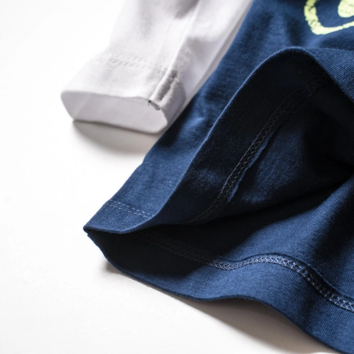 Βρεφική μπλούζα Minoti για αγόρια Smuggle μπλε μοντέρνα επώνυμα παιδικά ρούχα online μηνών 3