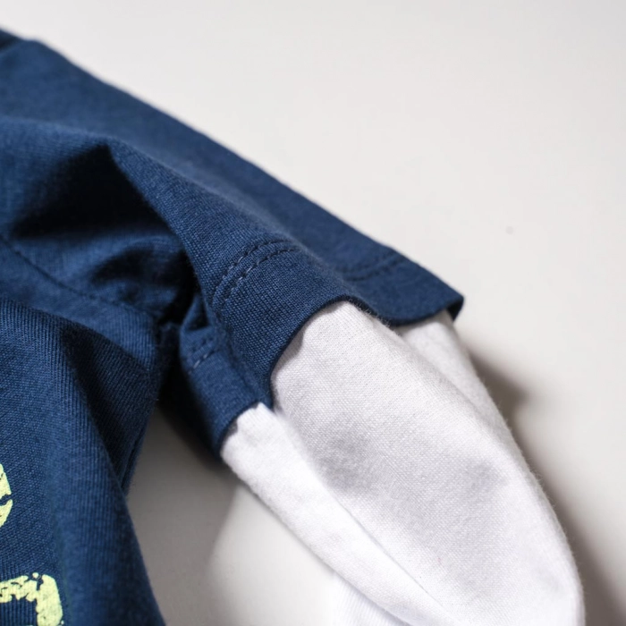 Βρεφική μπλούζα Minoti για αγόρια Smuggle μπλε μοντέρνα επώνυμα παιδικά ρούχα online μηνών 1
