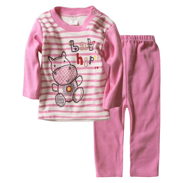 Βρεφική πιτζάμα για κορίτσια Baby Hippo Ροζ