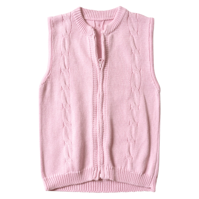 Βρεφική αμάνικη ζακέτα για κορίτσια Knitting Ροζ