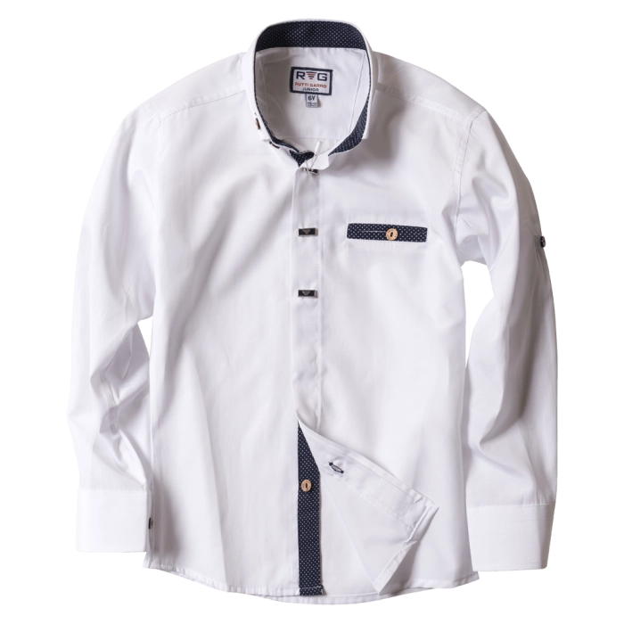 Παιδικό πουκάμισο για αγόρια RG Λευκό πουά