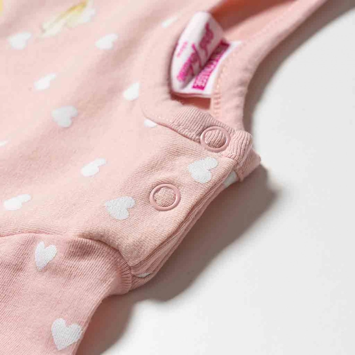 Βρεφικό σετ New College για κορίτσια Adore ροζ Μοντέρνα παιδικά ρούχα online κοριτσίστικα καλοκαιρινά ετών κουμπάκια