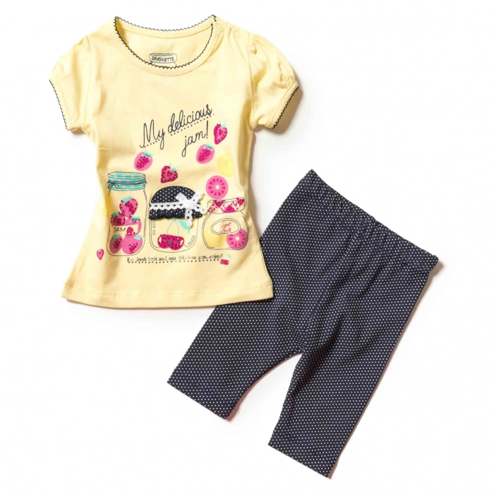 Βρεφικό σετ για κορίτισια Delicious κίτρινο Κοριτσίστικα επώνυμα παιδικά ρούχα Online μοντέρνα μηνών