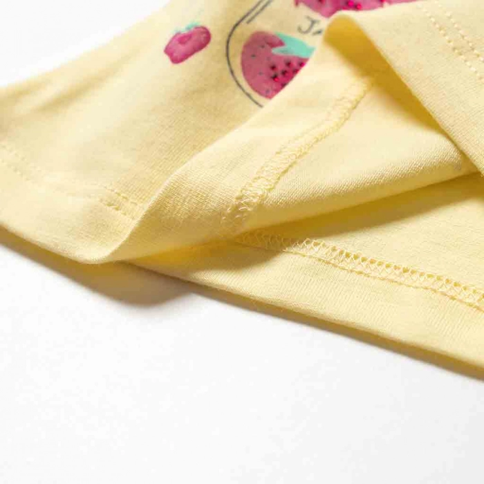 Βρεφικό σετ για κορίτισια Delicious κίτρινο Κοριτσίστικα επώνυμα παιδικά ρούχα Online μοντέρνα μηνών βαμβακερό