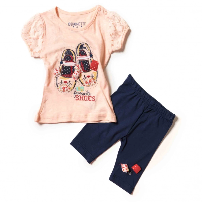 Βρεφικό σετ για κορίτισια Favorite Shoes ροζ Κοριτσίστικα επώνυμα παιδικά ρούχα Online μοντέρνα μηνών