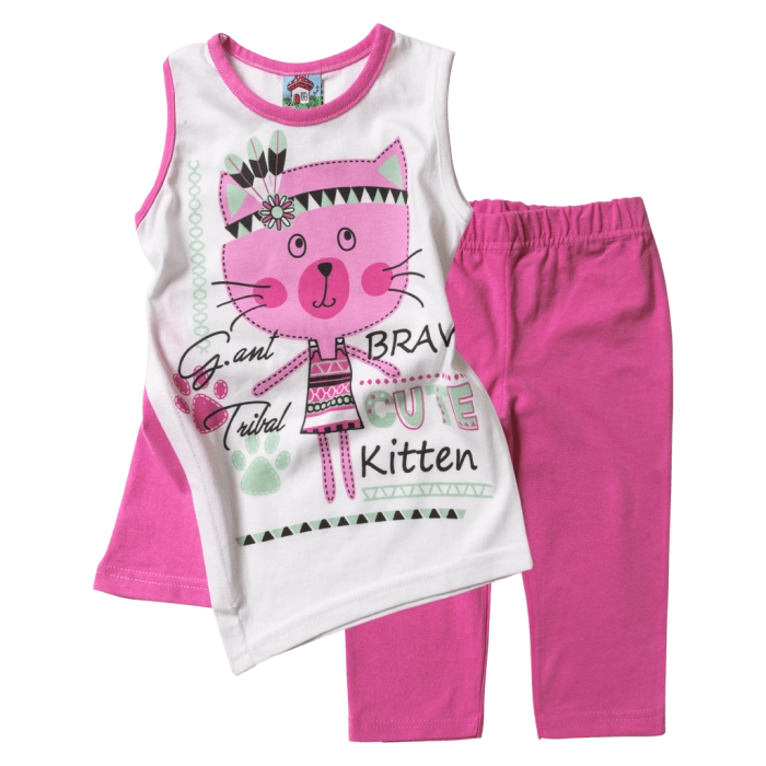 Παιδικό σετ Ελίνα για κορίτσια Cute Kitten φούξια ελληνικά επώνυμα μακό σετάκια για κορίτσια ετών online 1