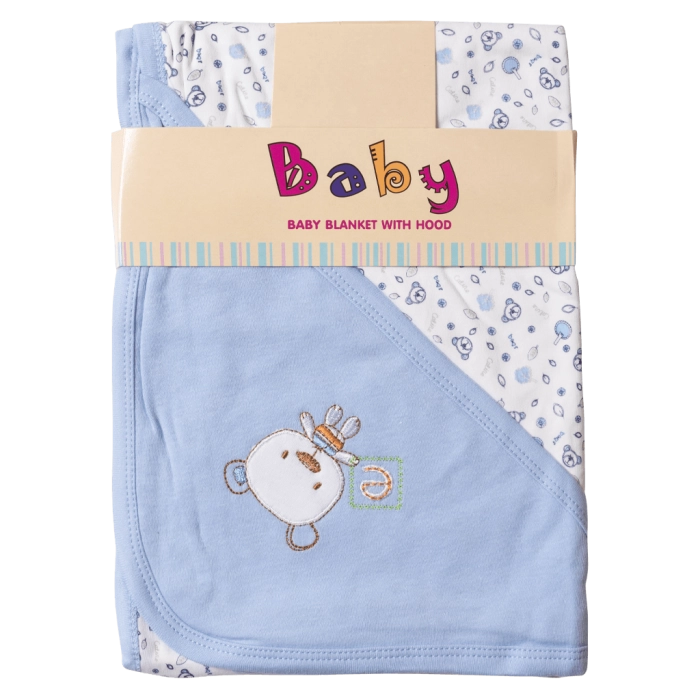 Βρεφική κουβέρτα βαμβακερή με κουκούλα για αγόρια μοντέρνα δώρο για μωρά νεογέννητα αγοράκια Online