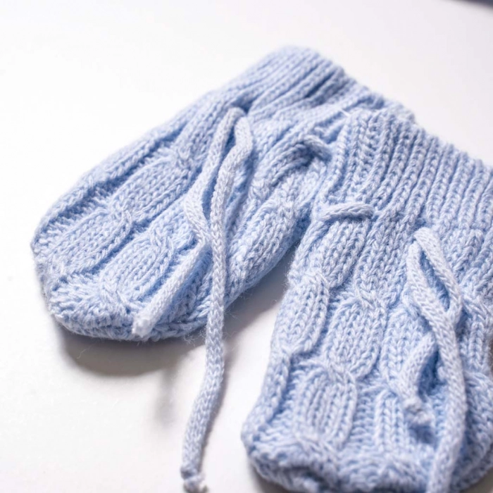 Παιδικό σετ σκούφος γάντια κασκόλ μπλε σκουφάκι γαντάκια κασκολ για μωρά αγοράκια μοντέρνα 2