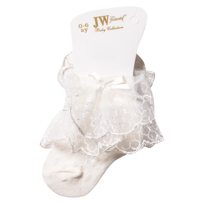 Παιδικές κάλτσες για κορίτσια Princess ζαχαρί με δαντέλα βρεφικές βαφτιστικές για μωράκια μηνών