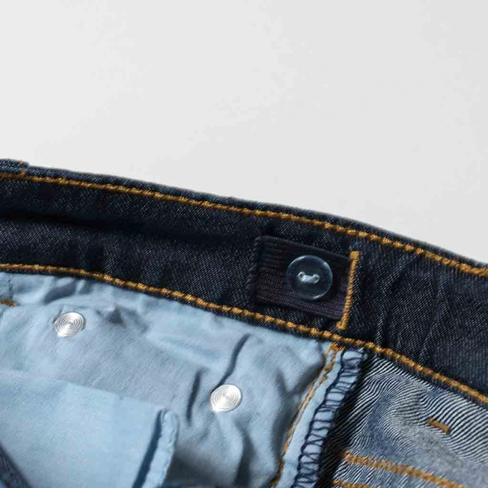Παιδικό παντελόνι Minoti για αγόρια Skinny Dark Denim μπλε επώνυμα παιδικό ρούχο αγορίστικο μοντέρνο κουμπάκι εσωτερικά