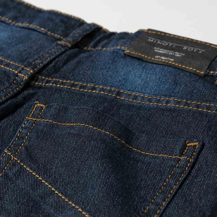Παιδικό παντελόνι Minoti για αγόρια Skinny Dark Denim μπλε επώνυμα παιδικό ρούχο αγορίστικο μοντέρνο πίσω τσέπη