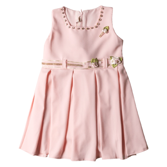 Παιδικό φόρεμα για κορίτσια Syracuse Σομόν χαριτωμένο με ζώνη και στρας online