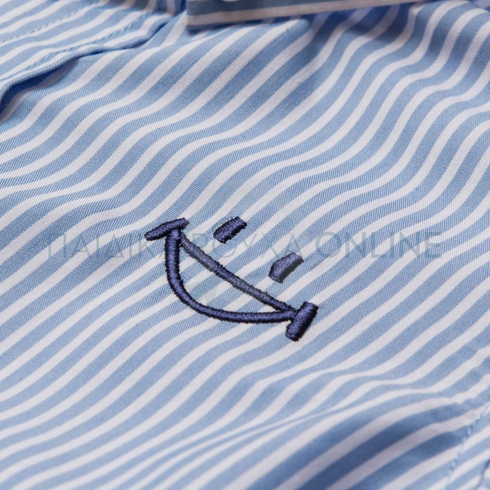 πουκάμισο original μακρυμάνικο θαλασσί λεπτή ρίγα6