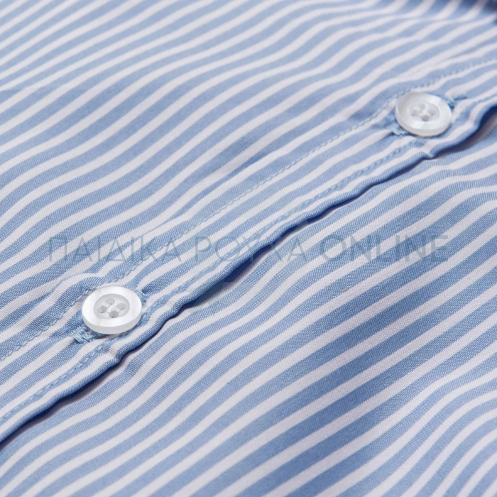 πουκάμισο original μακρυμάνικο θαλασσί λεπτή ρίγα4