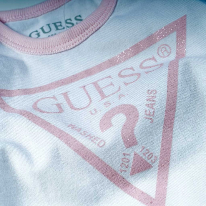 Βρεφικό σετ φόρμας GUESS για κορίτσια GU Ροζ κοριτσίστικες μοντέρνες φόρμες επώνυμες 7