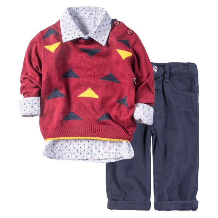 Βρεφικό σετ για αγόρια Baby Boy Μπορντό αγορίστικα μοντέρνα casual σετ για καλό ντύσιμο