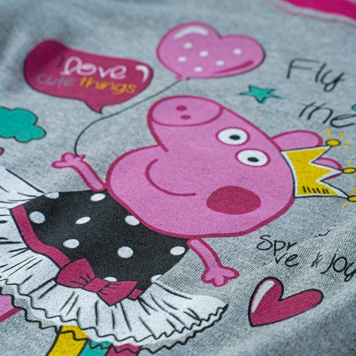 Παιδική πιτζάμα Ελίνα για κορίτσια Fly to the Sky Γκρι κοριτσίστικες ελληνικές βαμβακερές πιτζάμες 3
