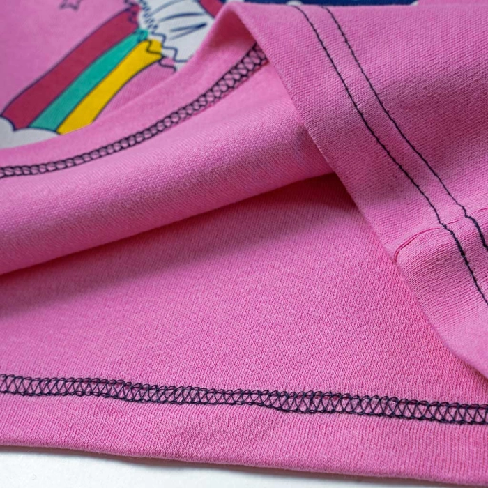 Παιδική πιτζάμα Ελίνα για κορίτσια Fly to the Sky Ροζ κοριτσίστικες ελληνικές βαμβακερές πιτζάμες 4