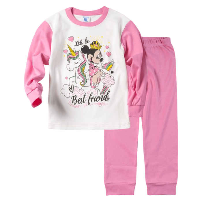Παιδική πιτζάμα Ελίνα για κορίτσια Always Best Friends Ροζ κοριτσίστικες ελληνικές βαμβακερές πιτζάμες
